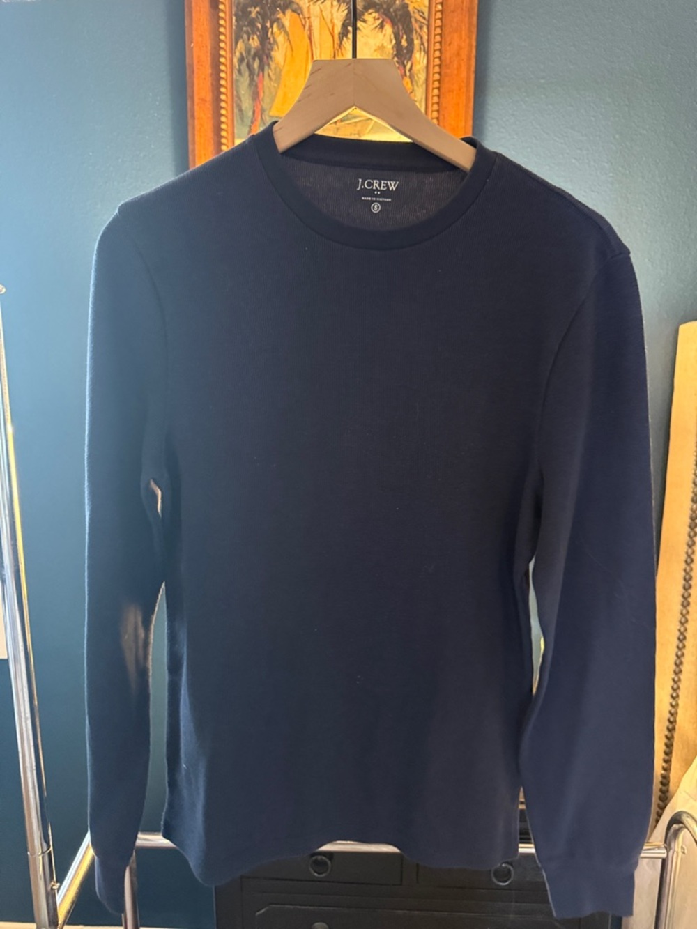 J. Crew Navy Long-Sleeve Crewneck Sweater